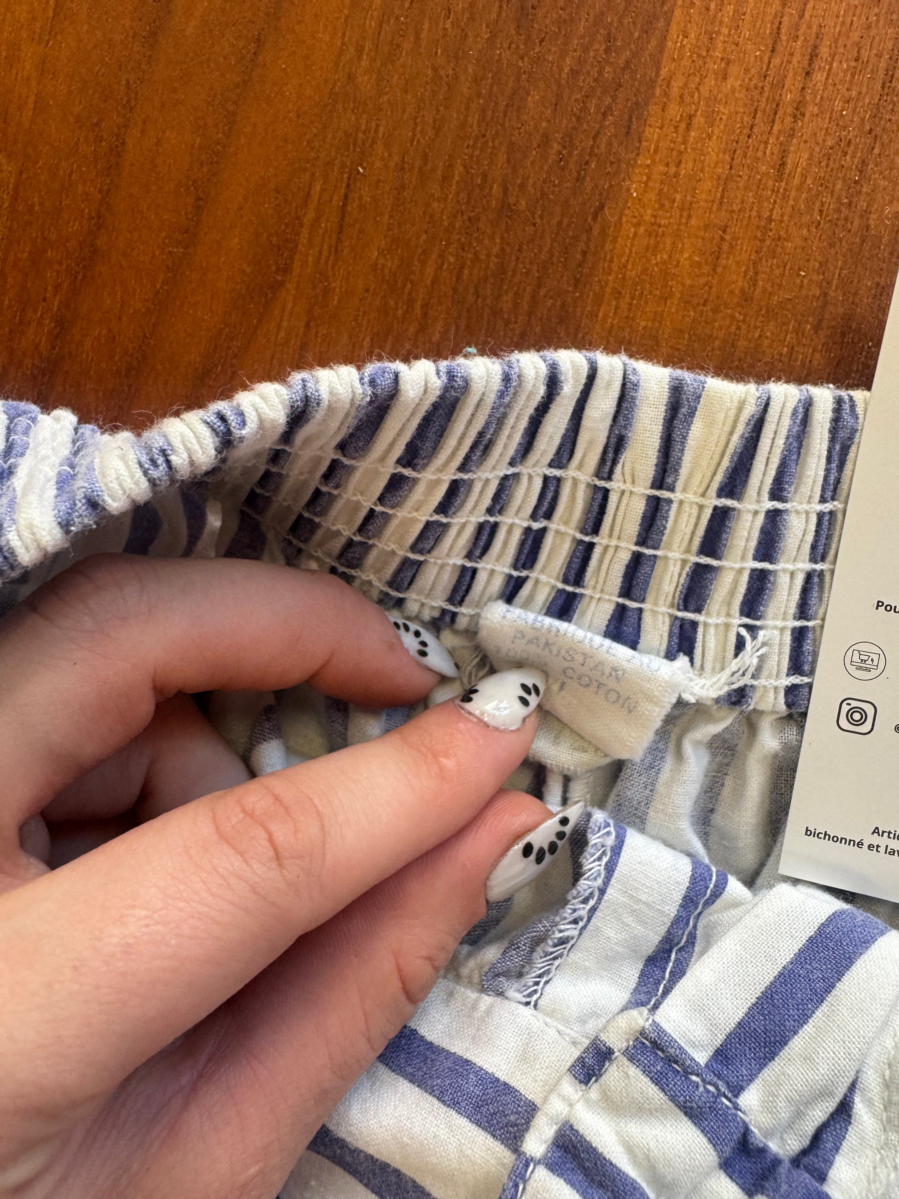 Short à rayures