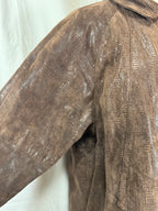 Veste en cuir marron