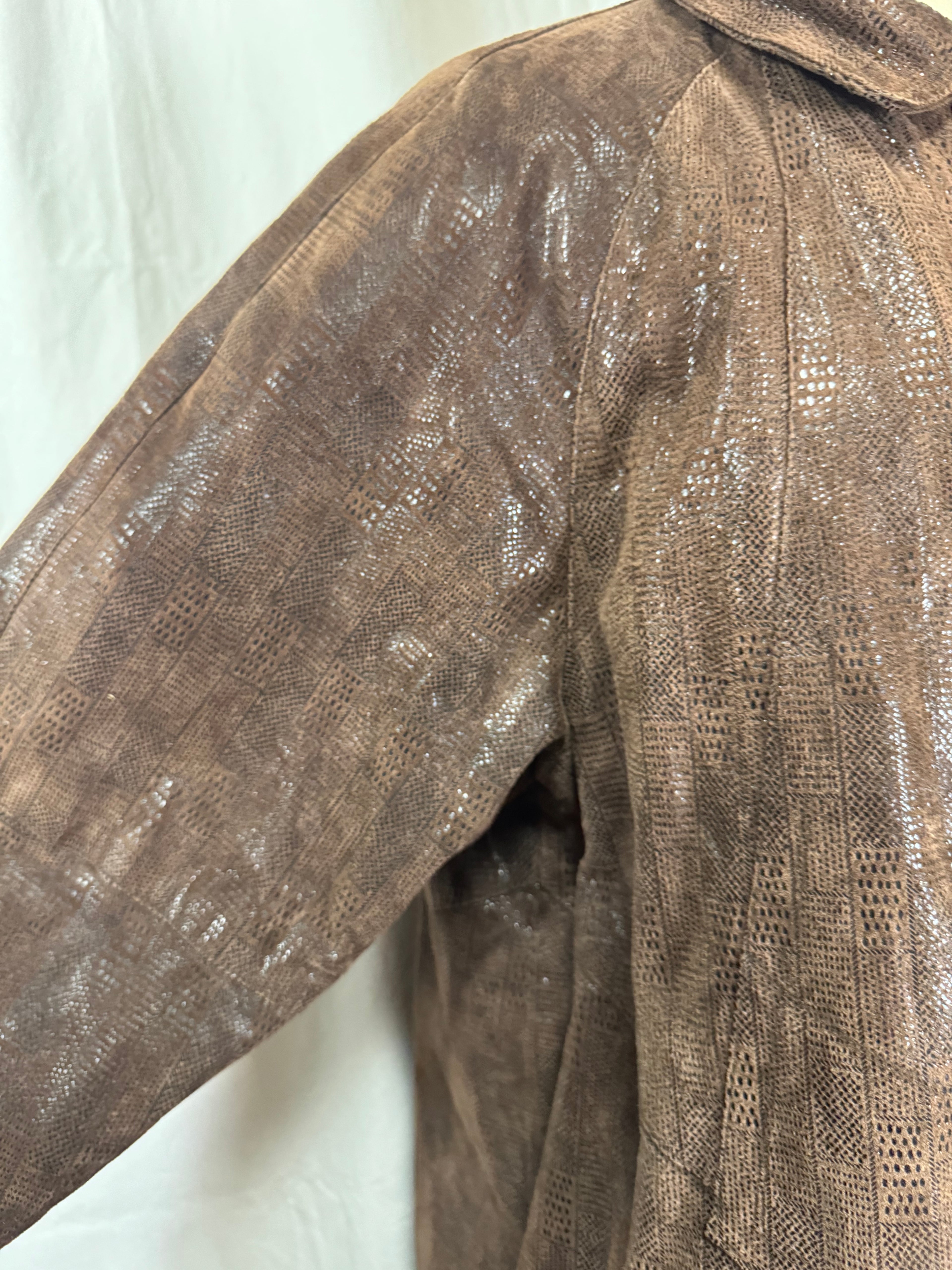 Veste en cuir marron