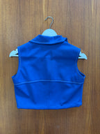 Blouse bleu 70s