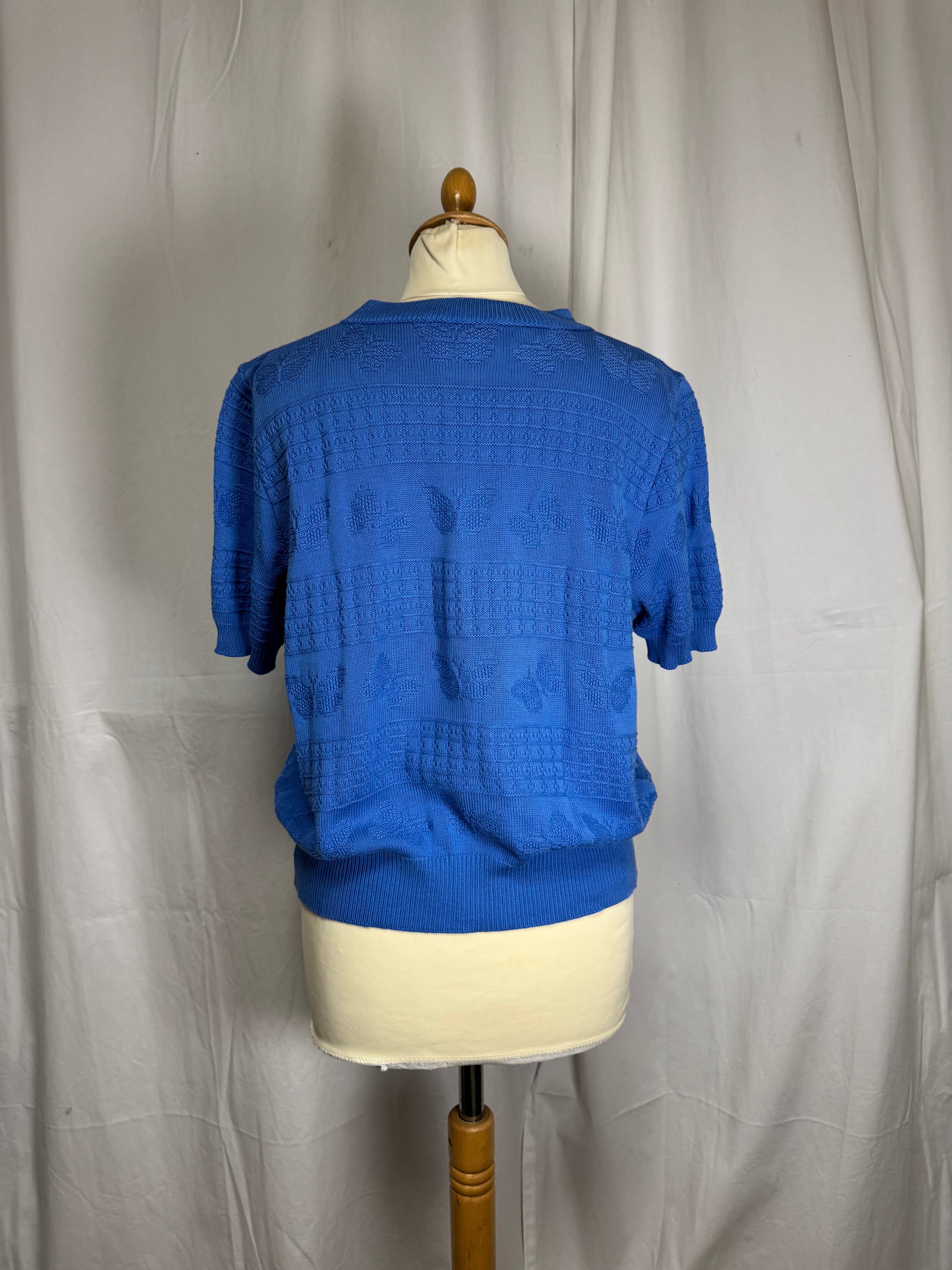 Pull en maille bleu