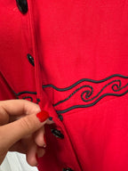 Chemise brodée rouge