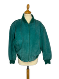 Bomber en cuir vert