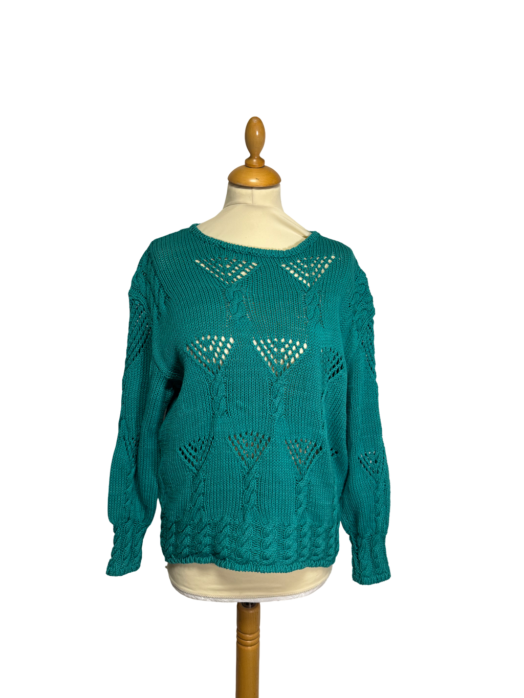Pull ajourée vert