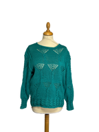 Pull ajourée vert