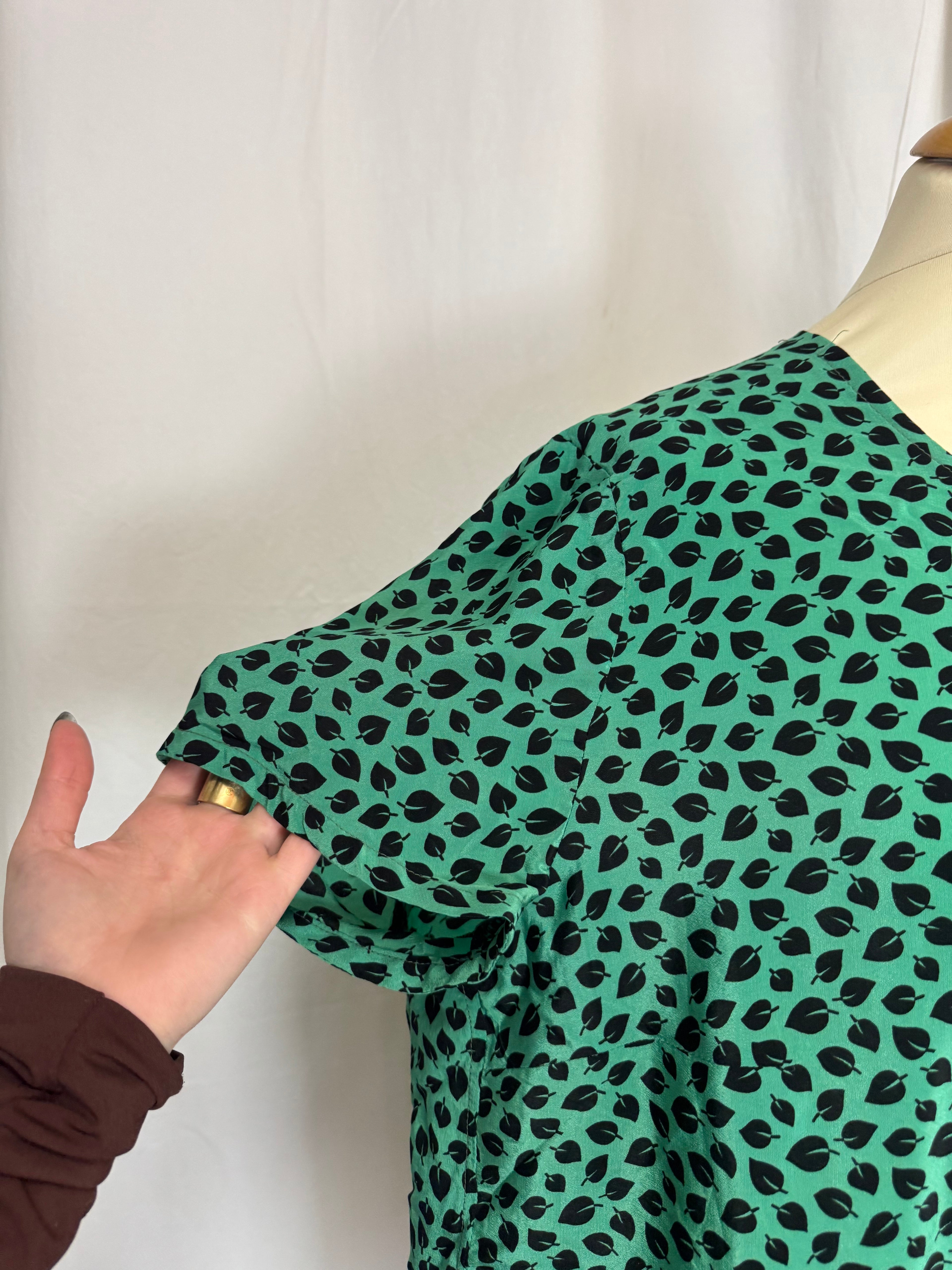 Chemise à motifs verte