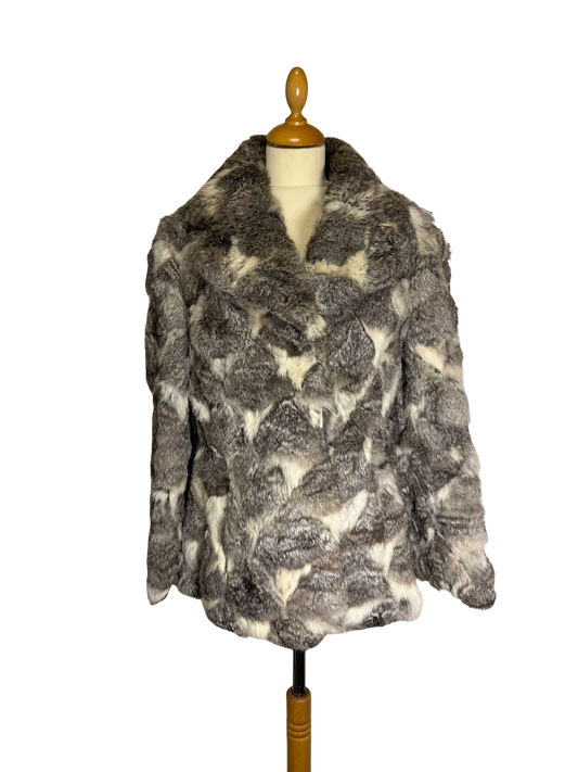 Manteau court en fourrure de lapin
