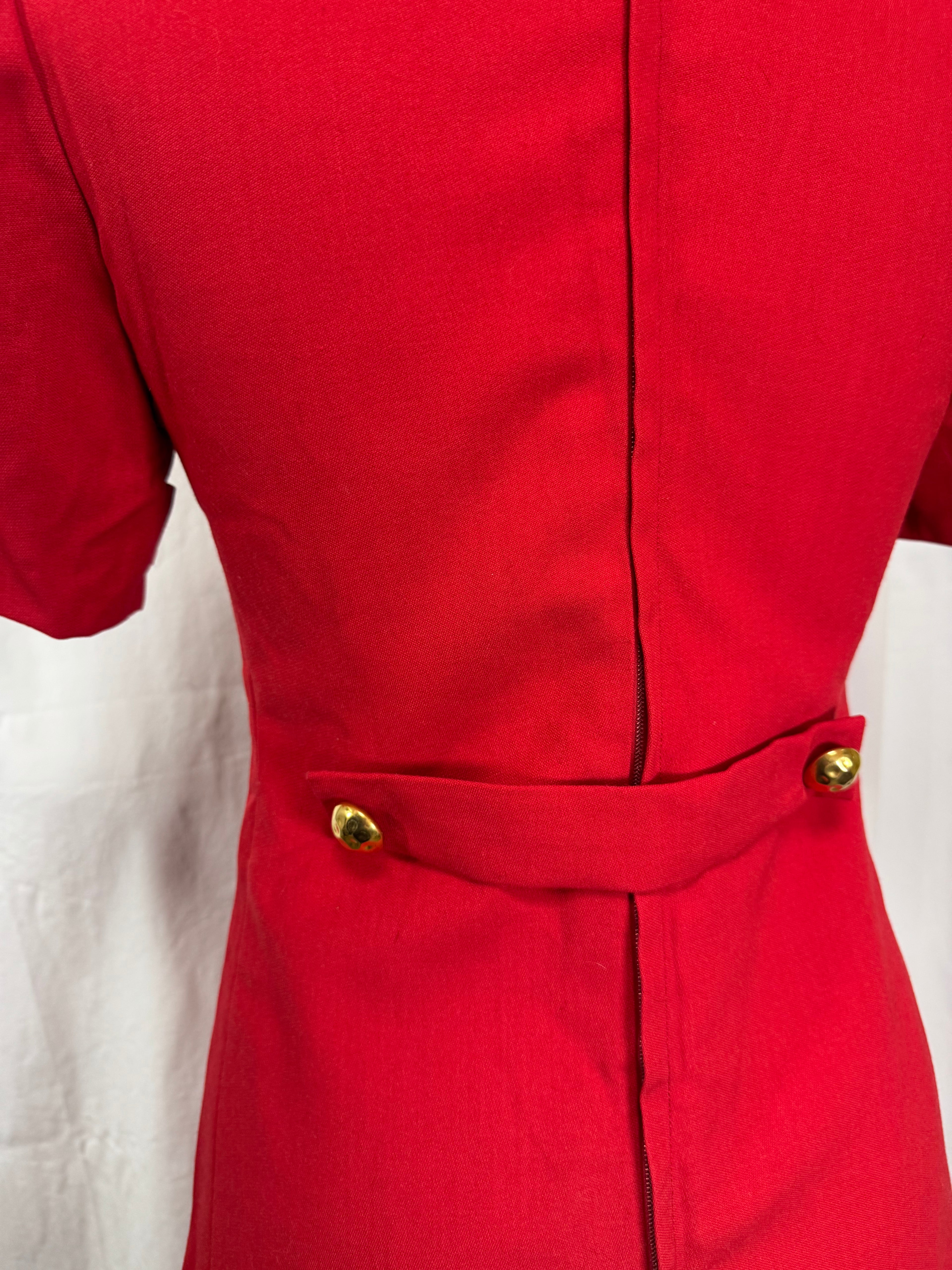 Robe rouge vintage 60s