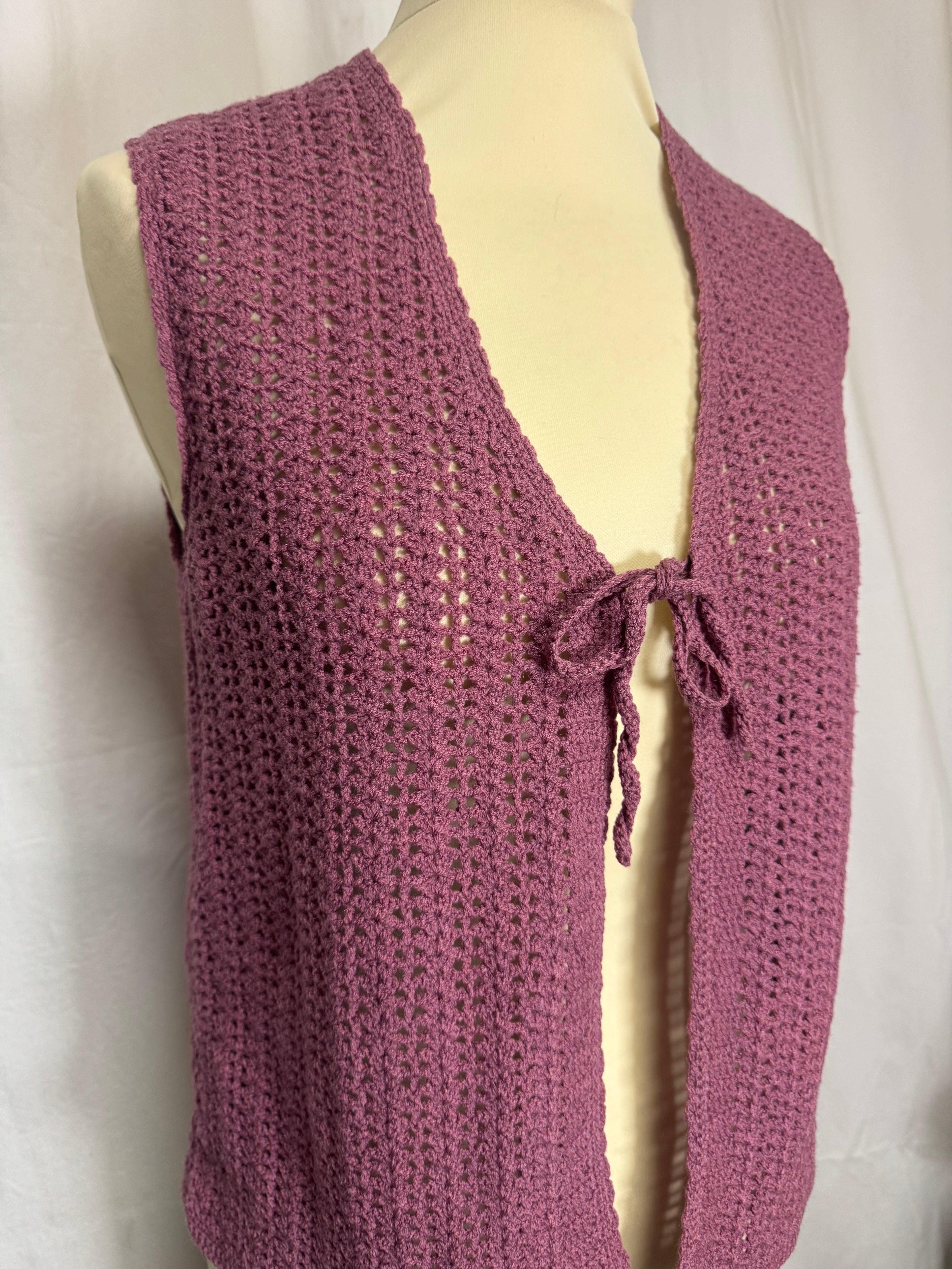 Gilet ajourée violet