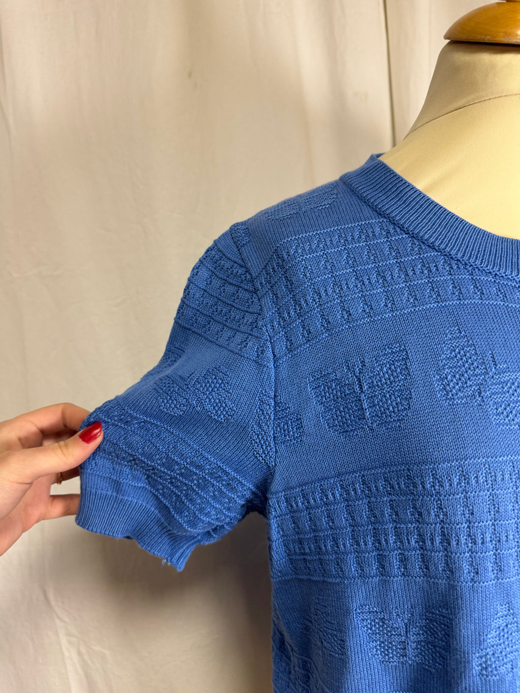 Pull en maille bleu