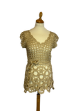 Blouse en crochet beige