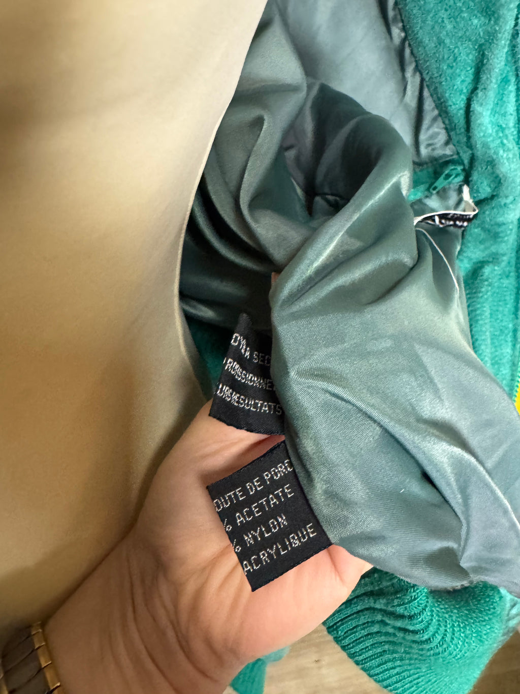 Bomber en cuir vert