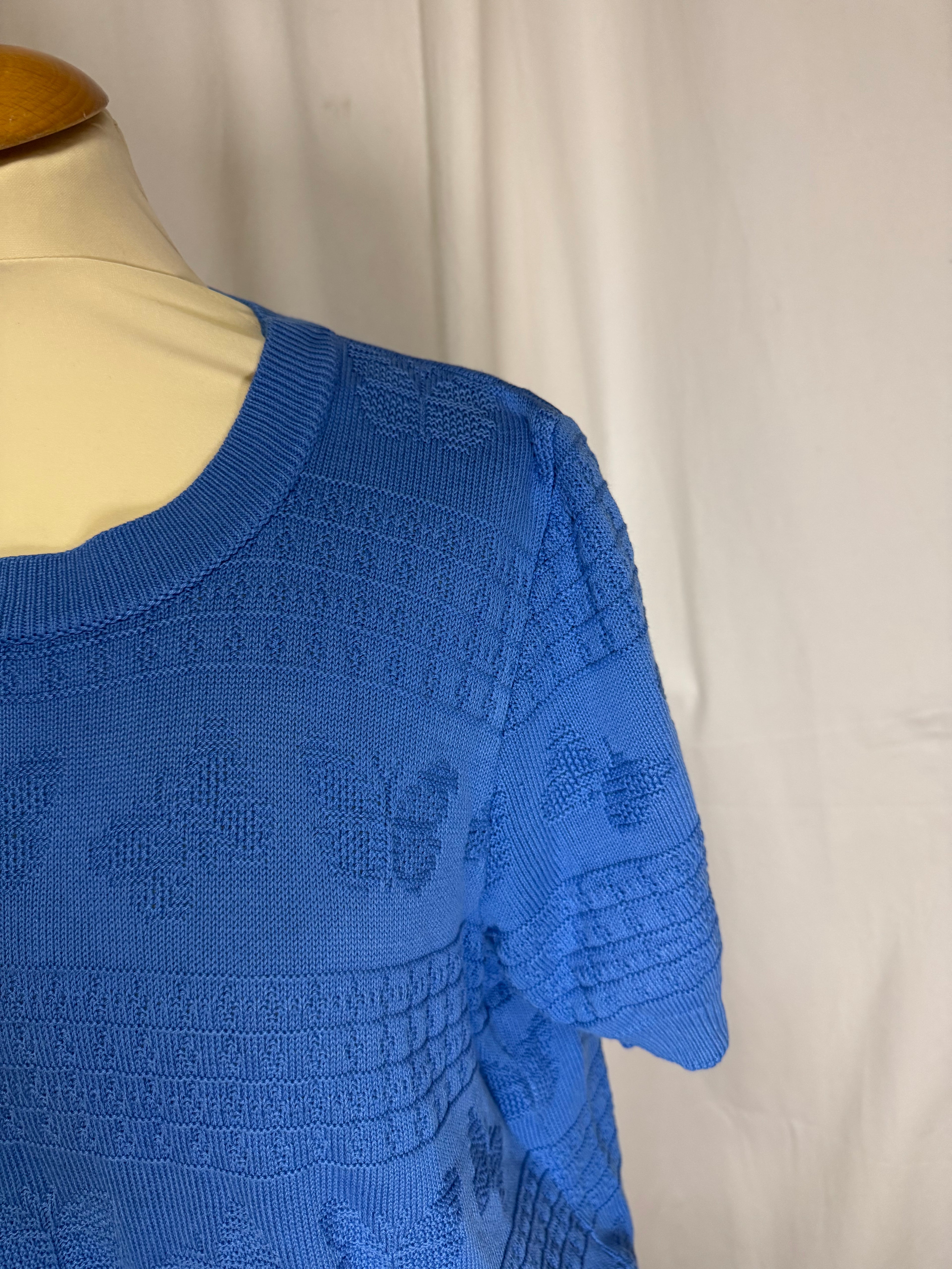 Pull en maille bleu
