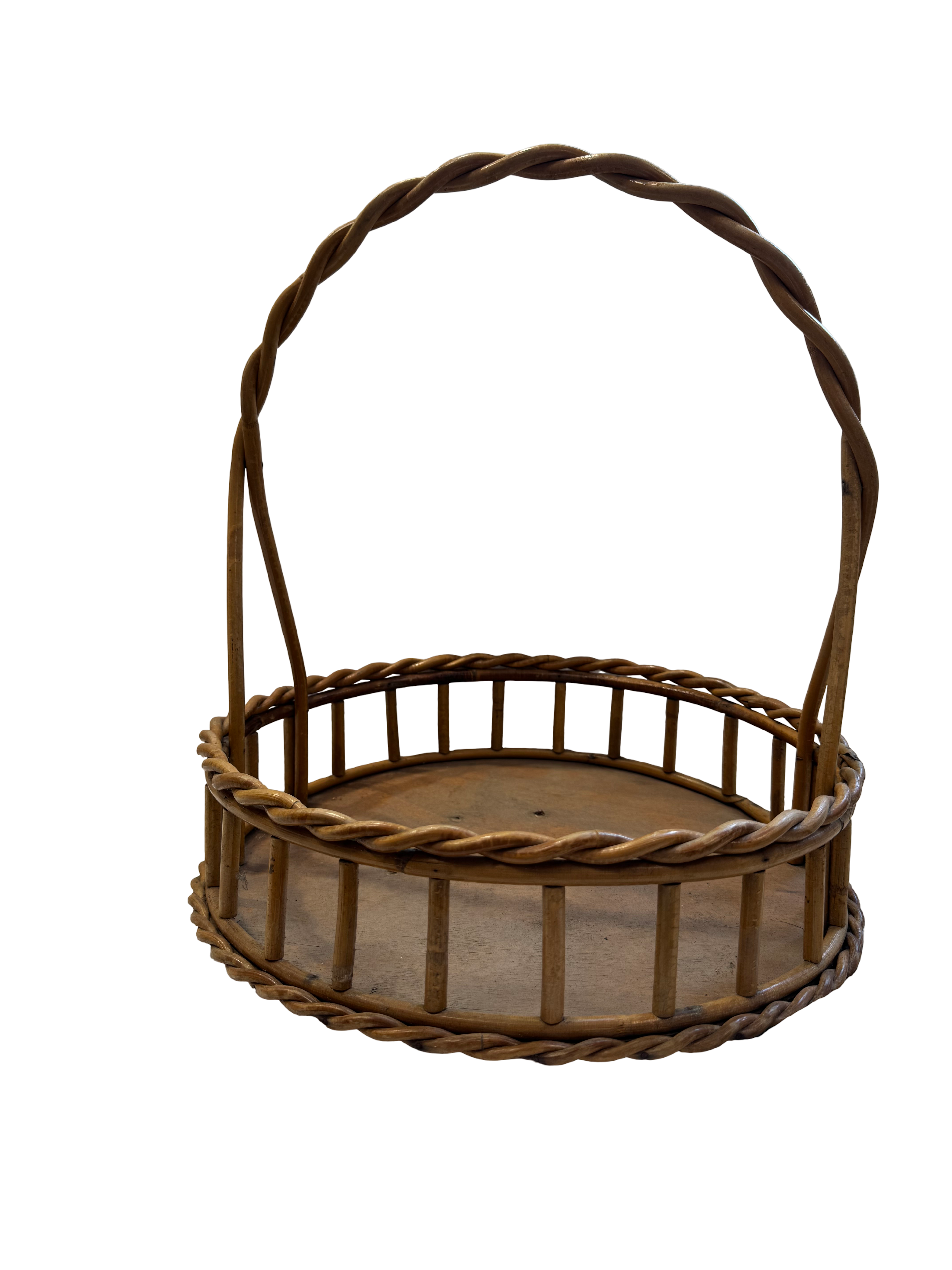 Panier en osier rond