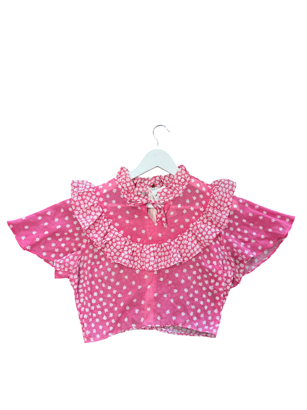 Blouse courte à fleurs