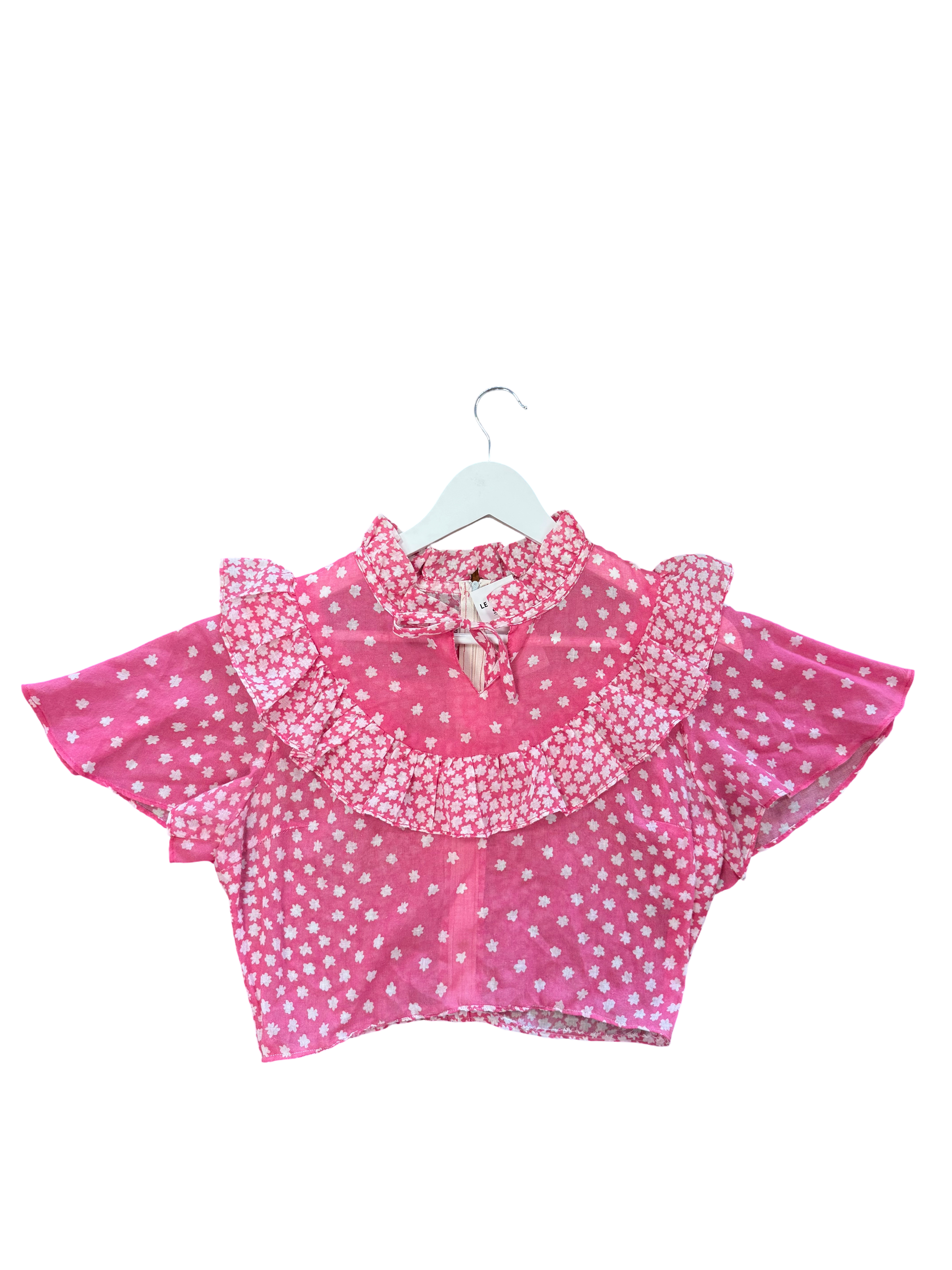 Blouse courte à fleurs