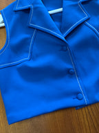 Blouse bleu 70s