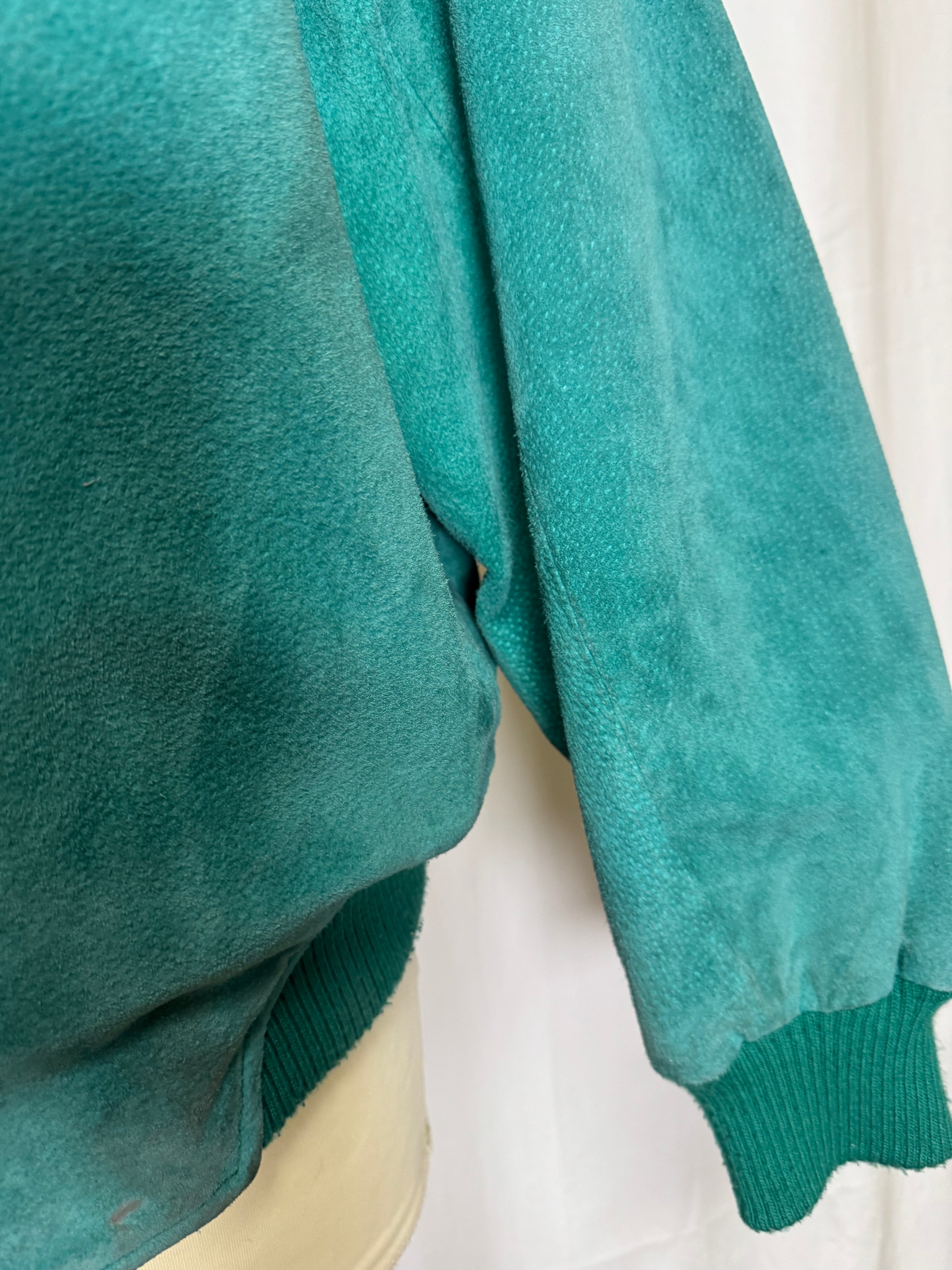 Bomber en cuir vert