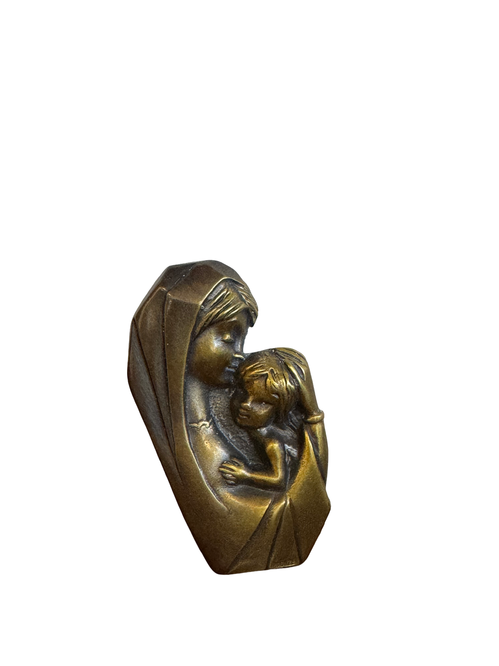 Vierge à l'enfant en bronze