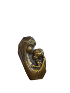 Vierge à l'enfant en bronze