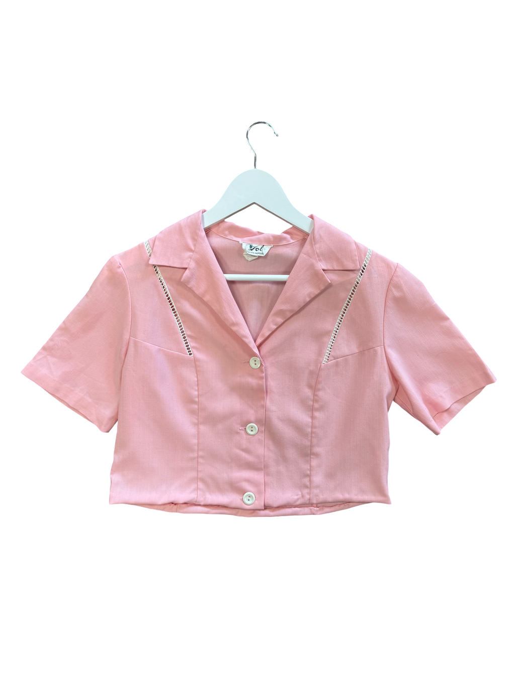 Chemise rose ajourée
