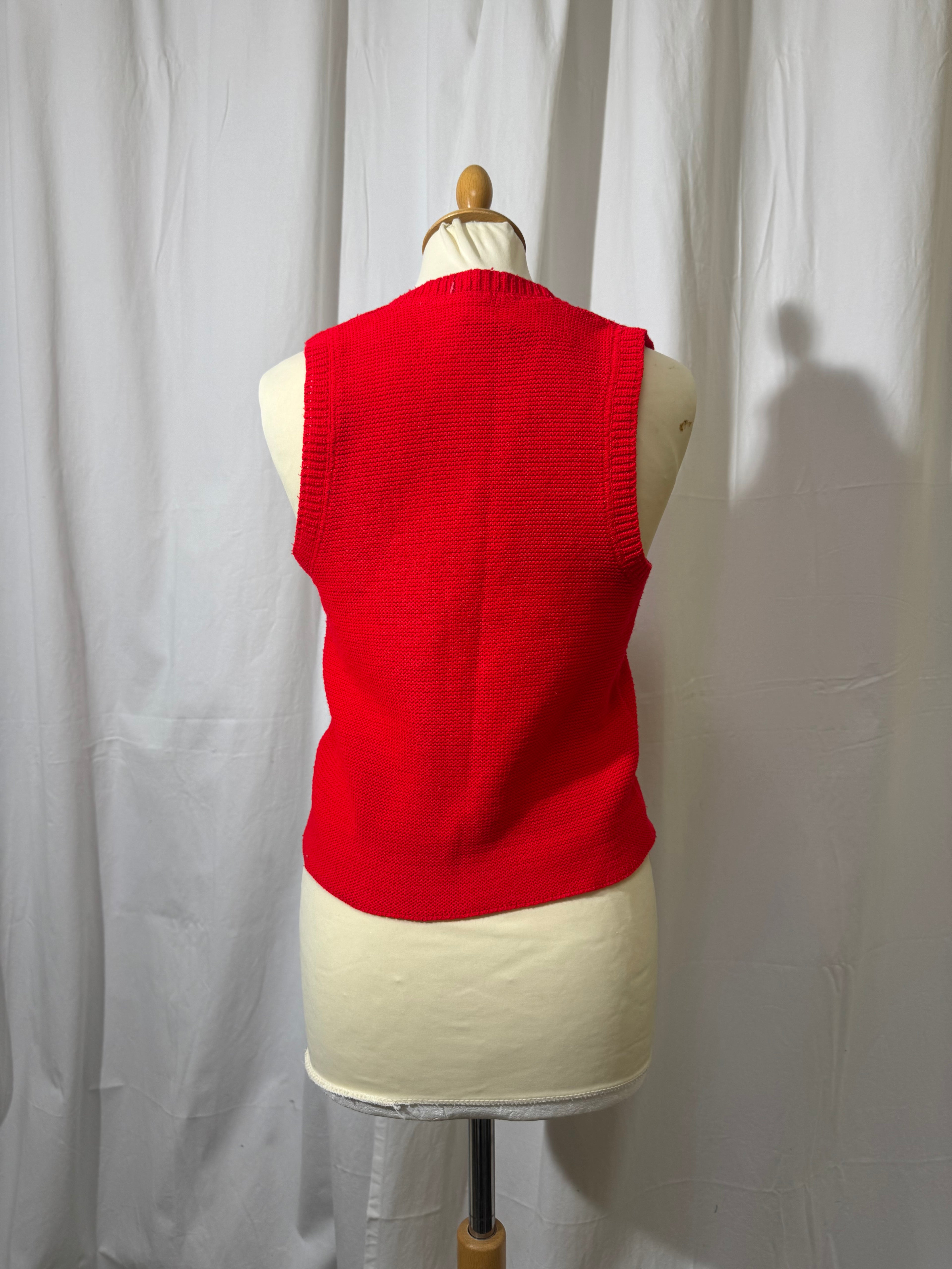 Pull sans manches rouge