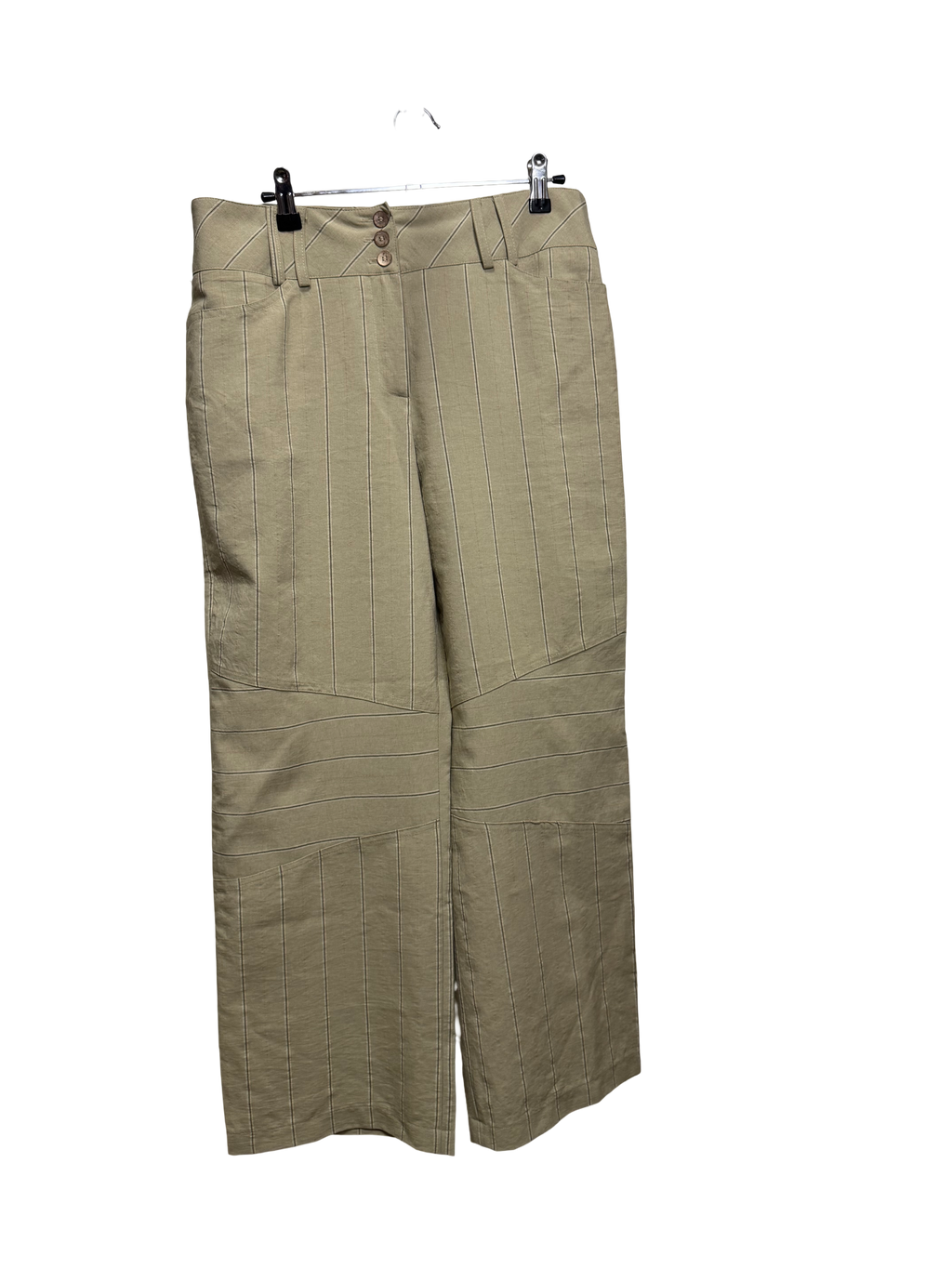 Pantalon beige à rayures