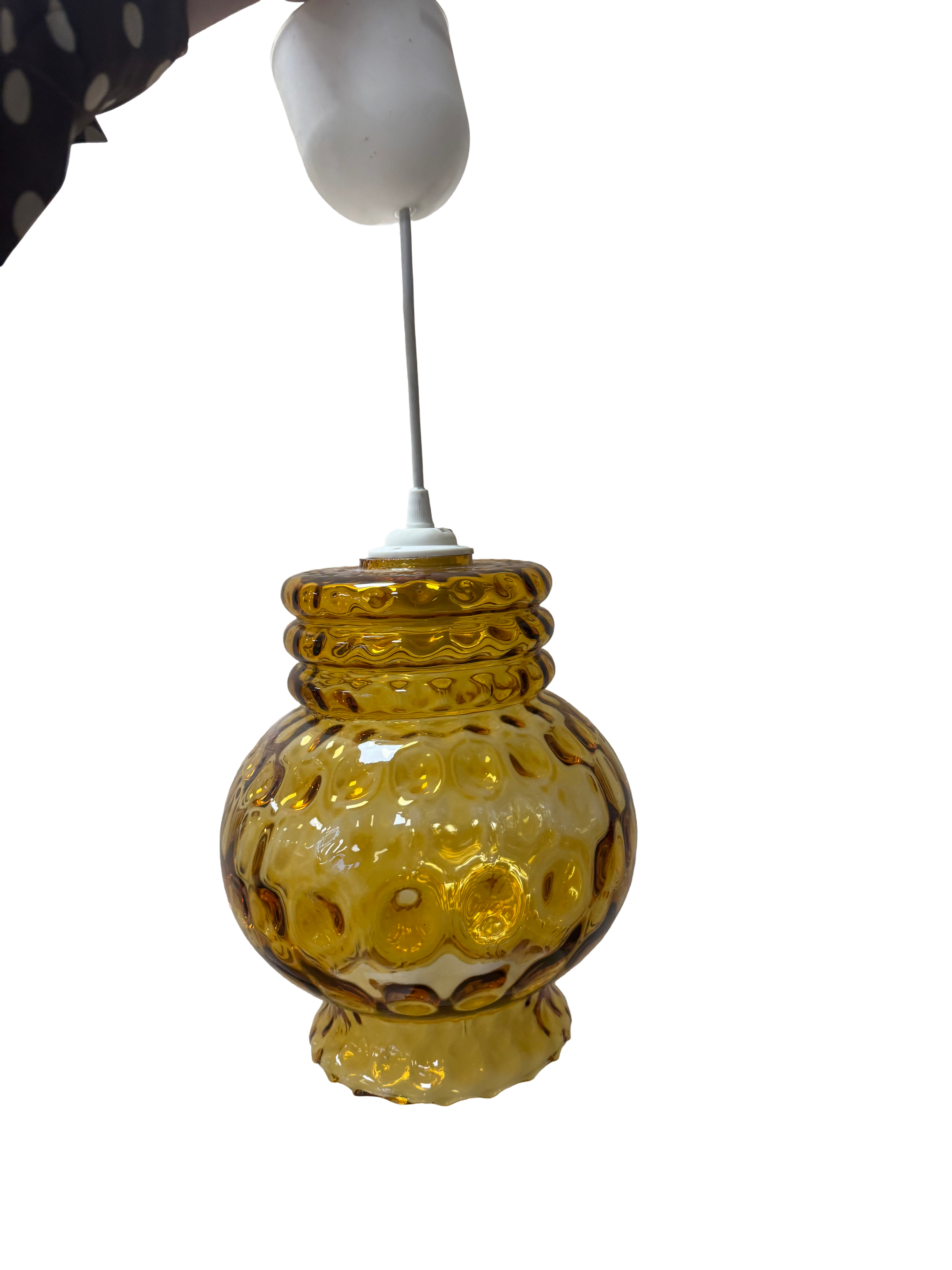 Lustre en verre ambré 70s