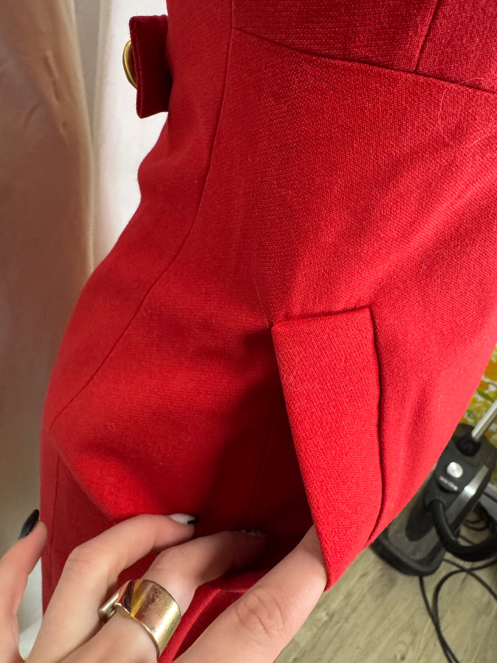 Robe rouge vintage 60s