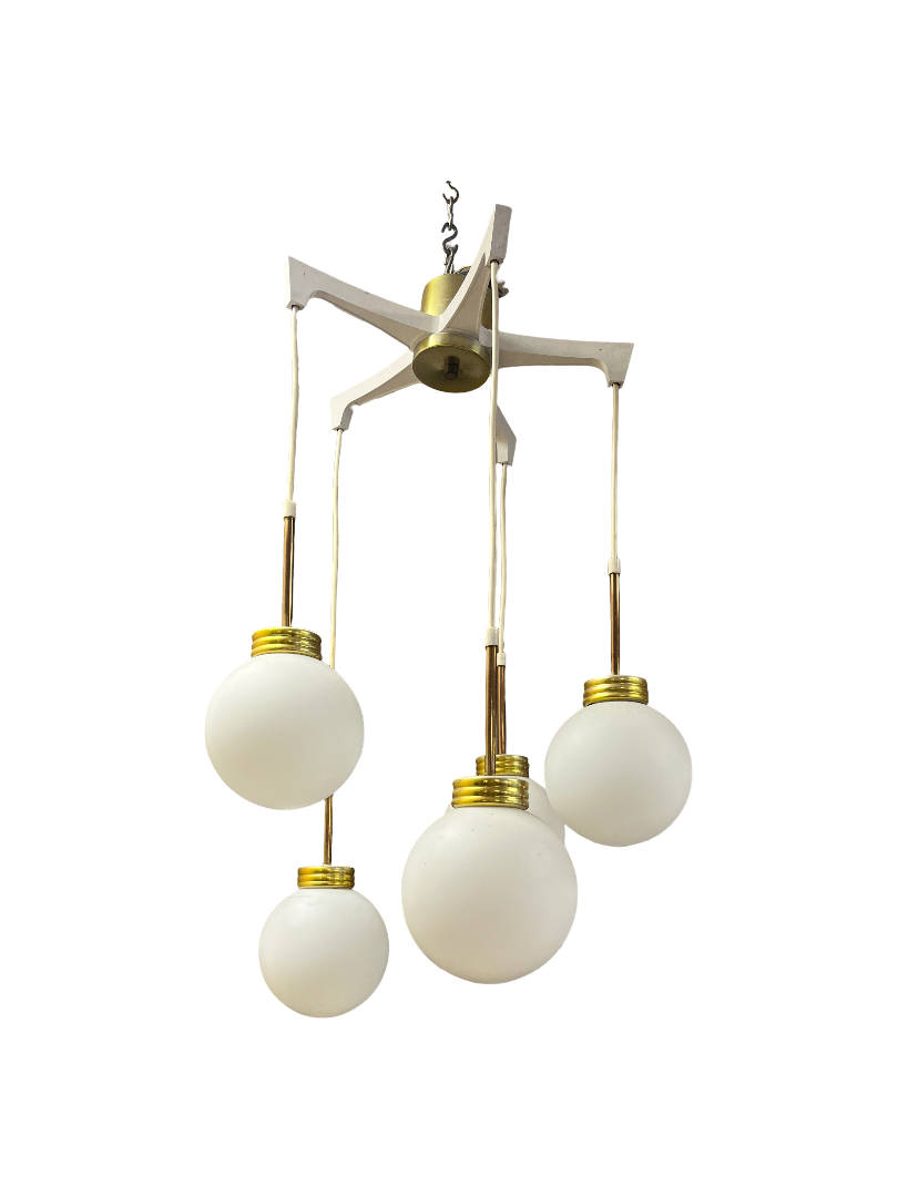 Lustre à boules en verre 1970