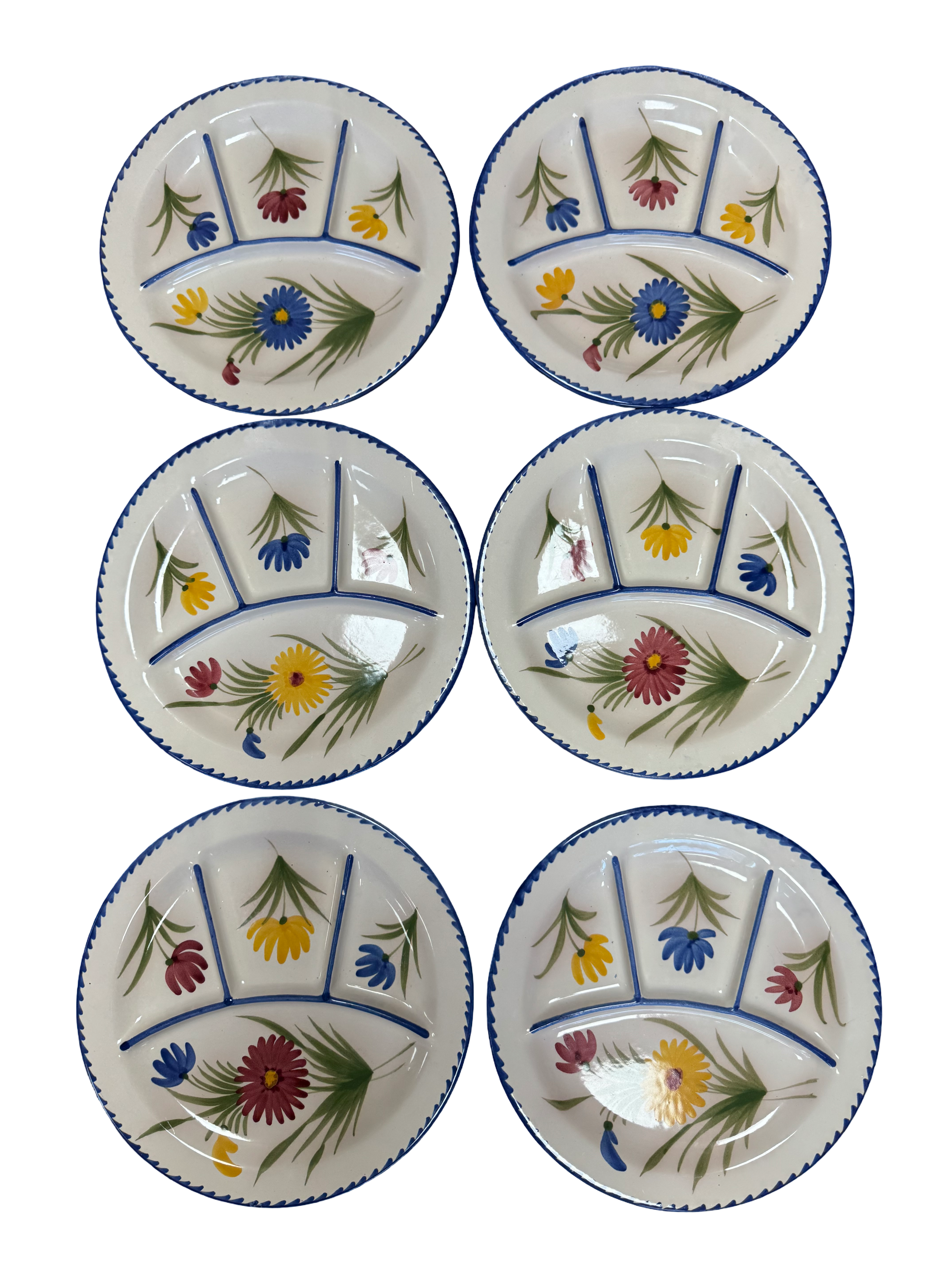 Six assiettes à fondue Saint Clément