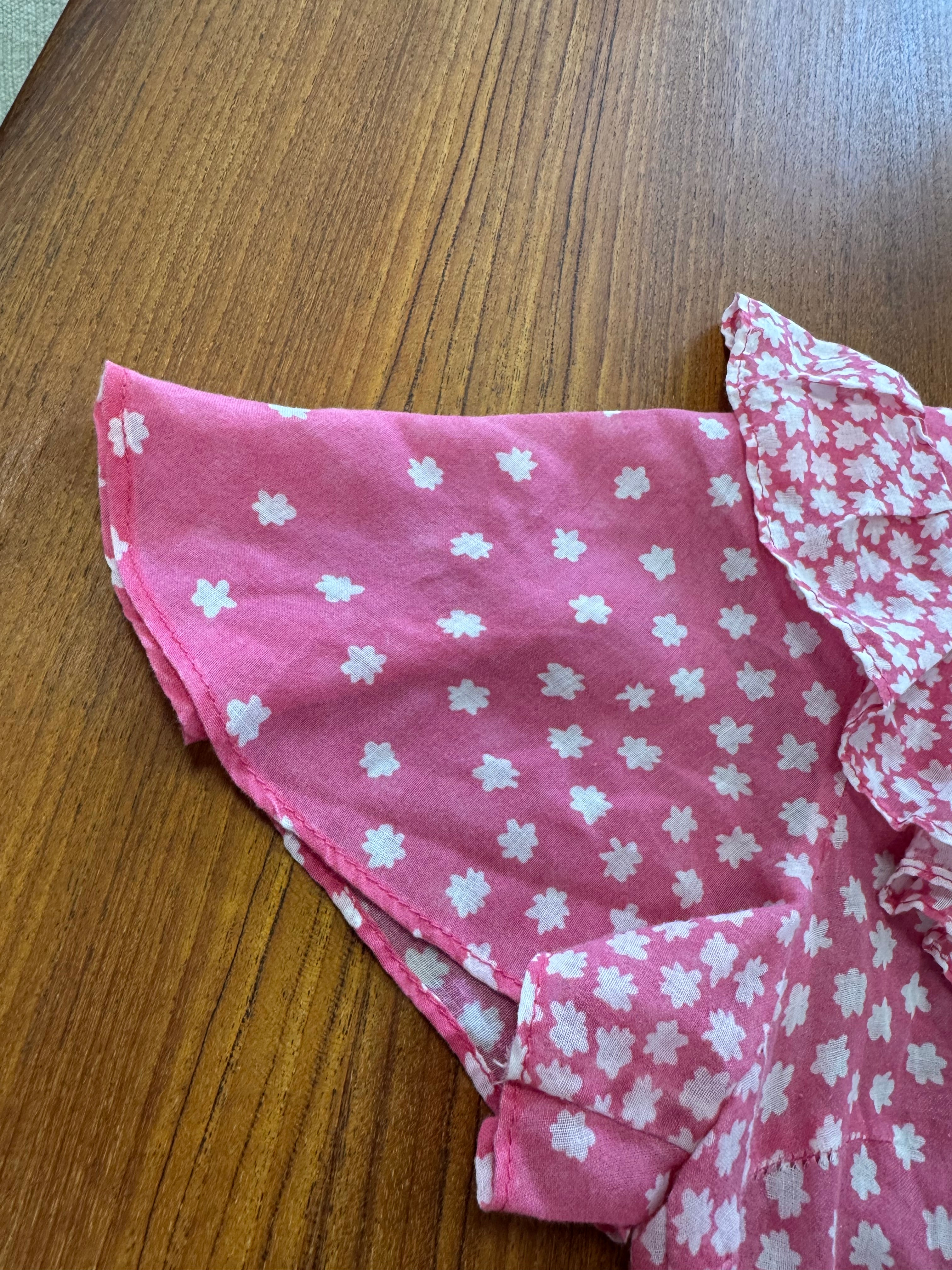 Blouse courte à fleurs