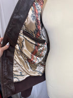 Blouson en cuir marron