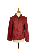 Veste en cuir rouge