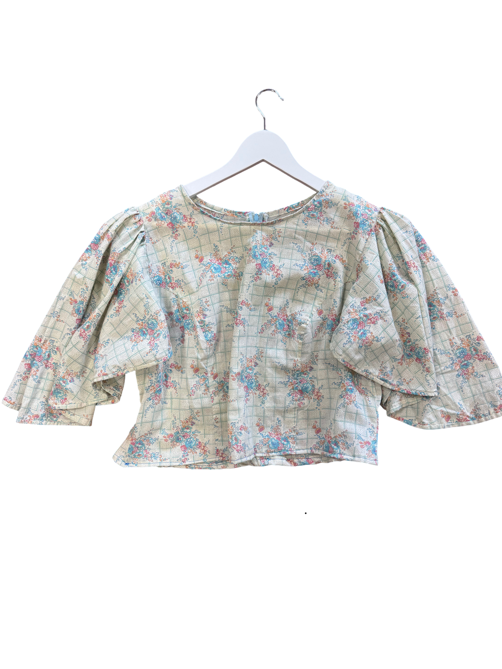 Blouse courte à fleurs