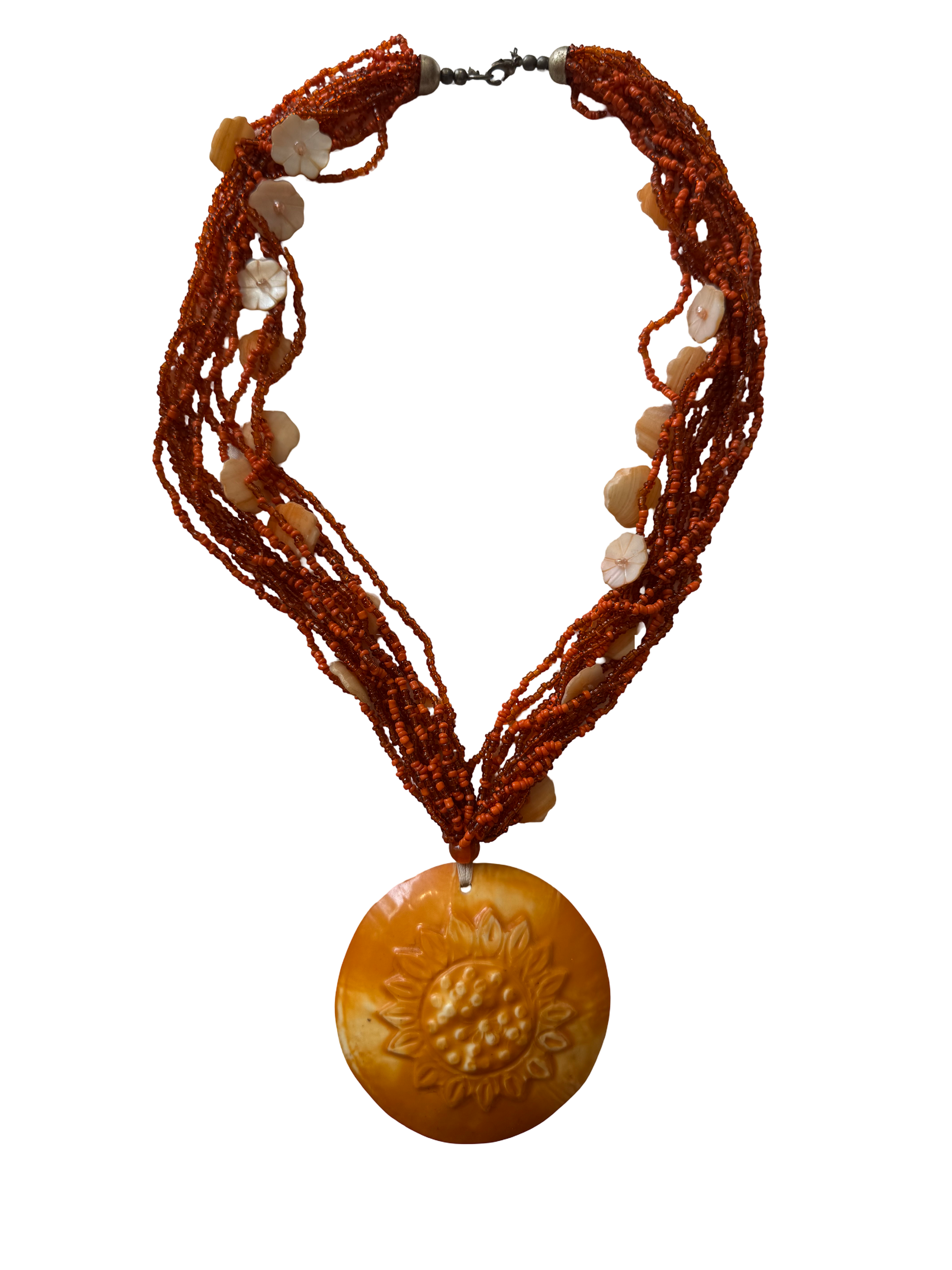 Collier orange 90s