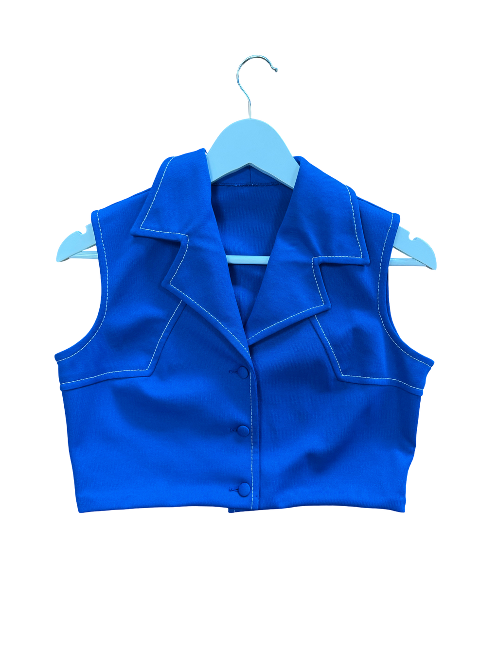 Blouse bleu 70s