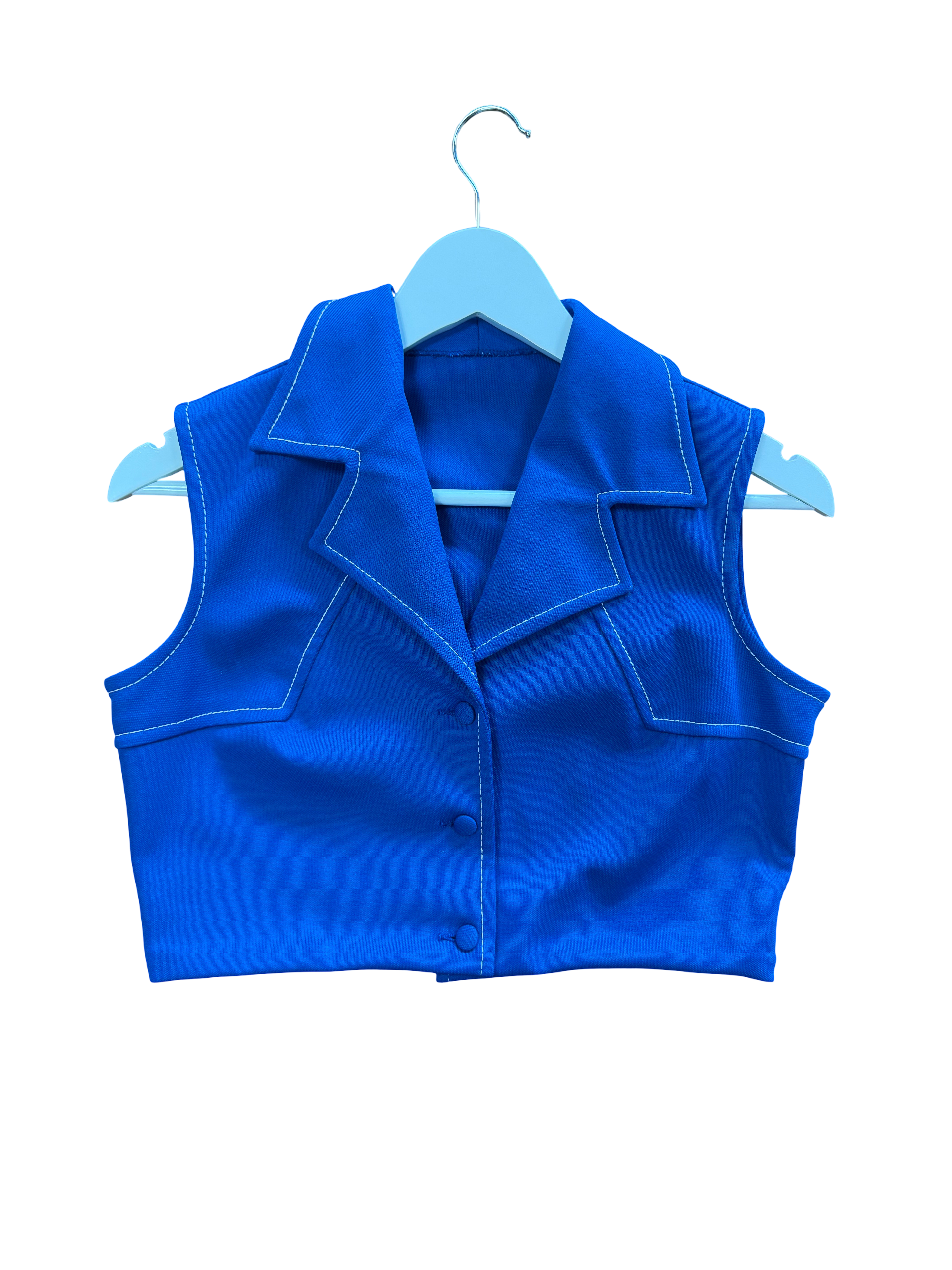 Blouse bleu 70s