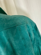 Bomber en cuir vert