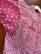 Blouse courte à fleurs