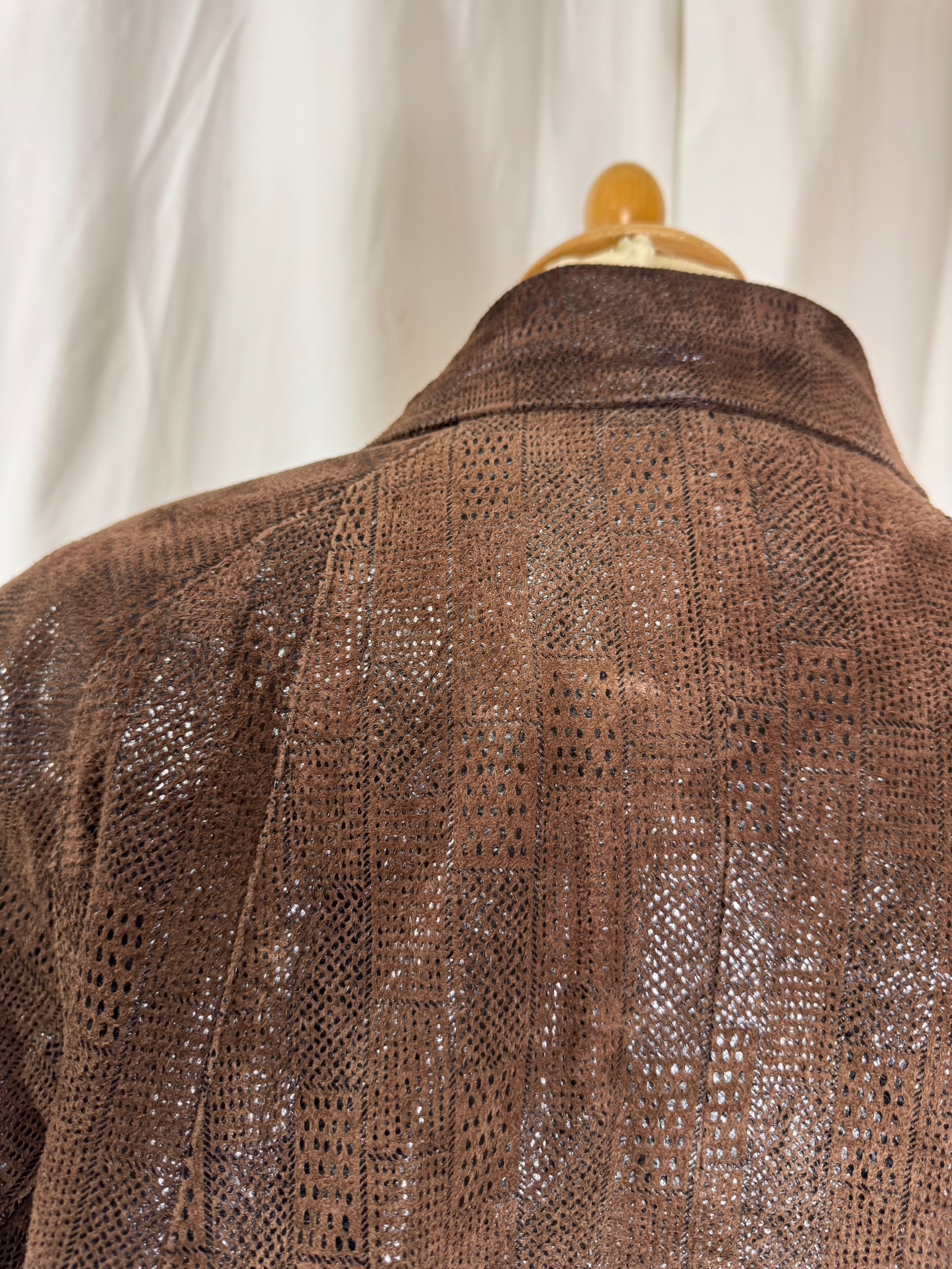 Veste en cuir marron
