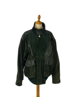 Veste en cuir vert 90s