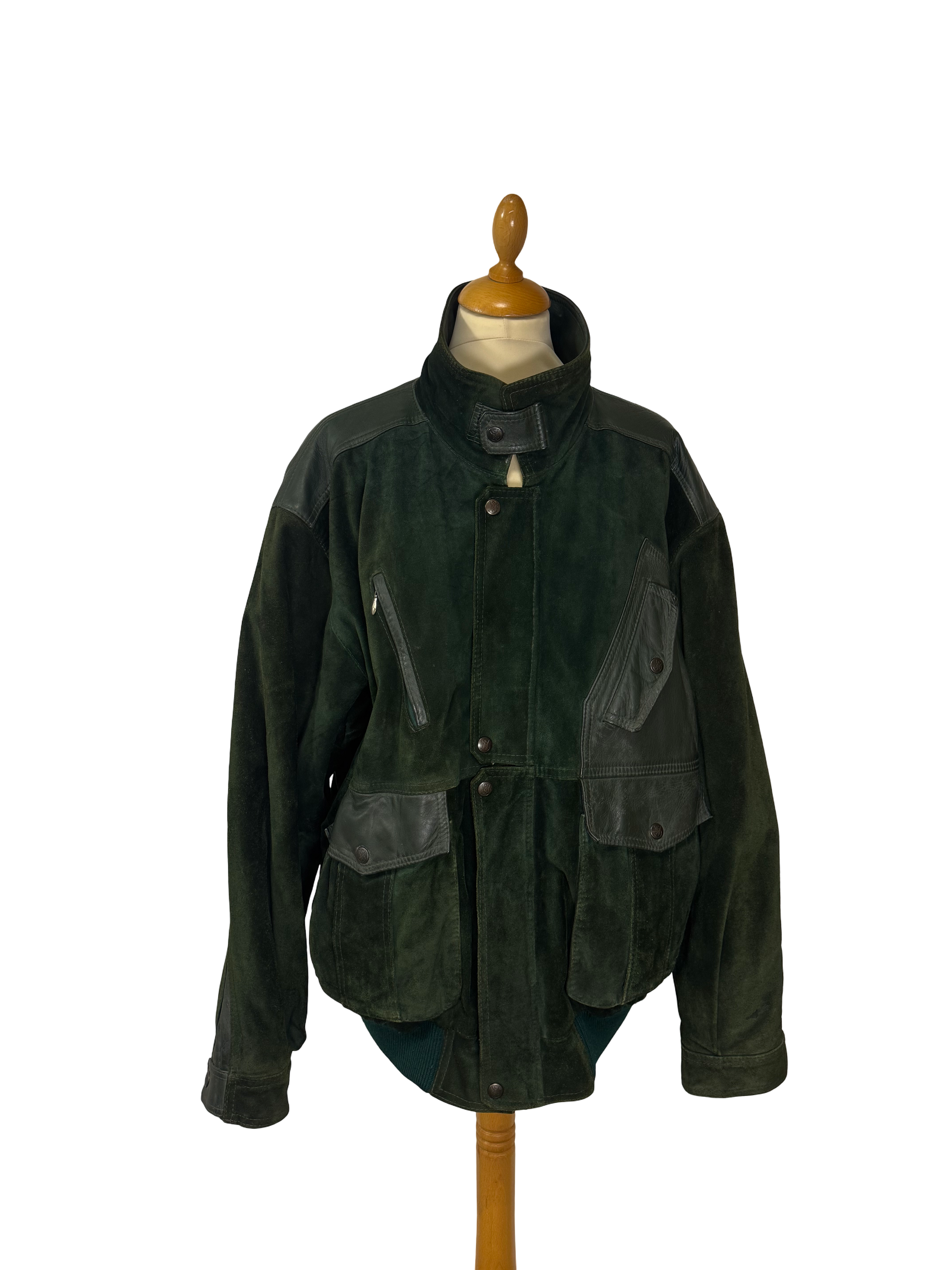 Veste en cuir vert 90s