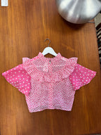 Blouse courte à fleurs