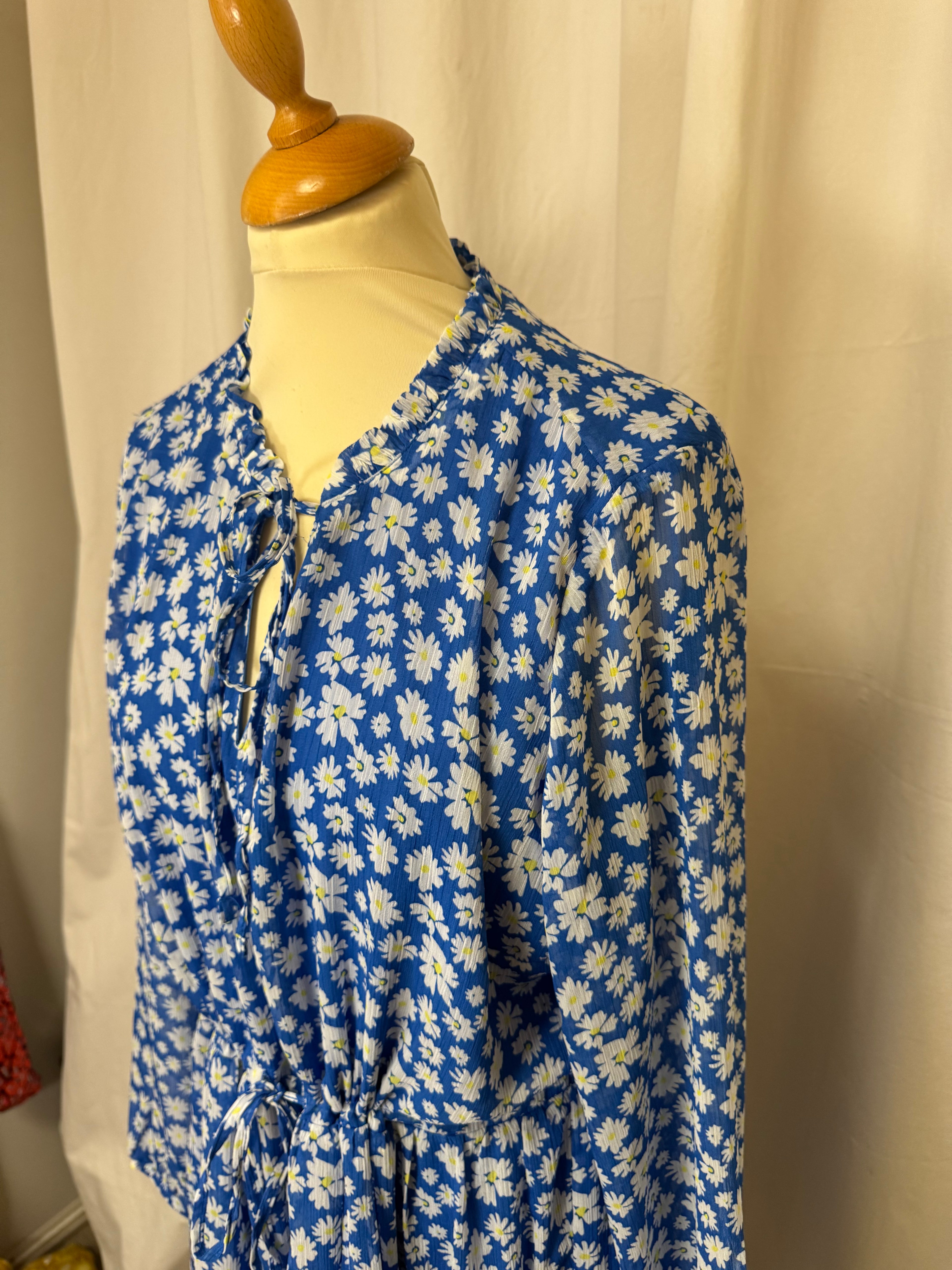 Robe à fleurs bleu