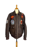 Blouson en cuir marron