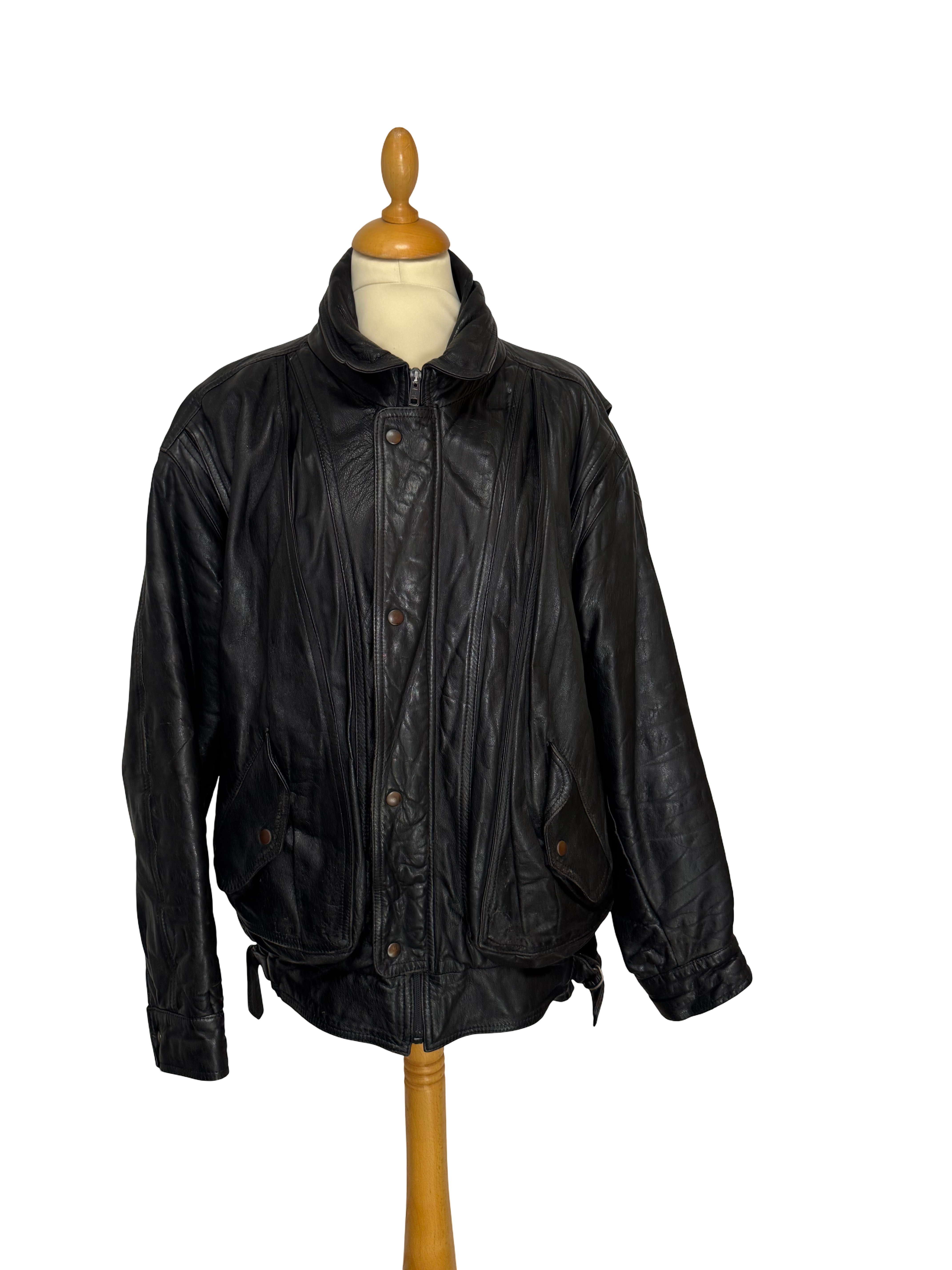 Veste en cuir noir