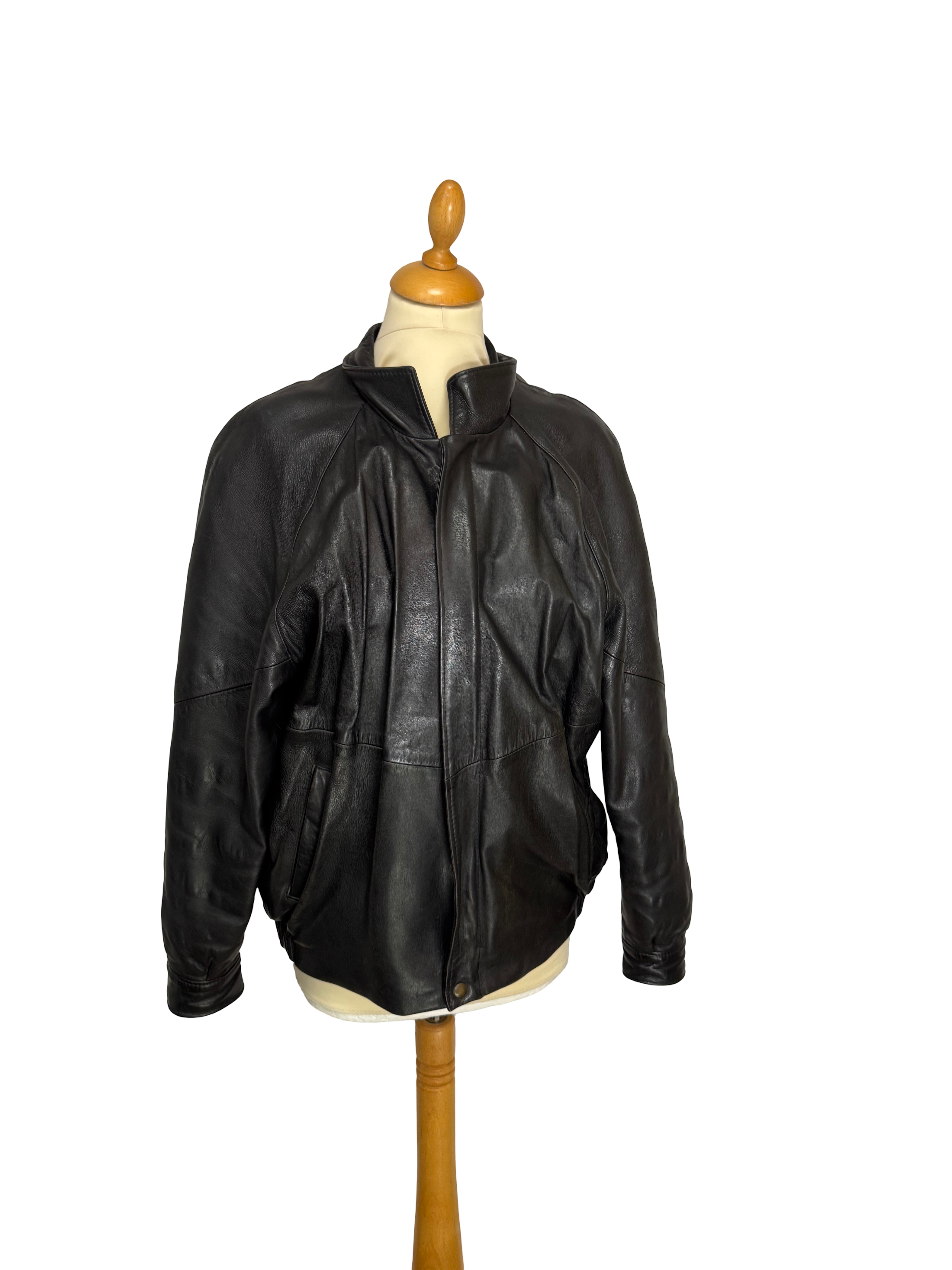 Veste en cuir noir