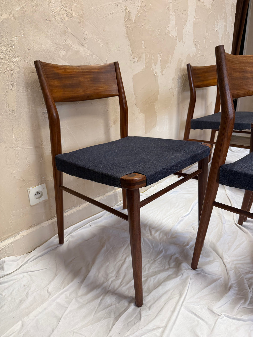 Chaises scandinaves en teck 1970