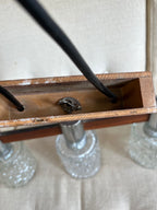 Suspension scandinave palissandre et chrome 1970